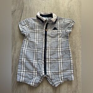 Plaid Short Sleeve Romper